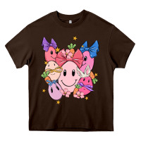 Chocolate Brown soft pink easter Heavy Core Tee - MaliasSmallBusiness