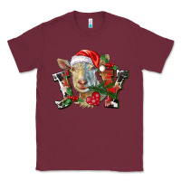 Burgundy Joy Christmas Goat Classic Tee - LillyAllenDesigns