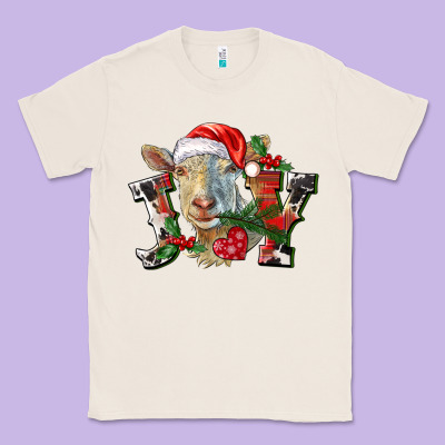 Joy Christmas Goat Classic Tee Designed By Lillyallendesigns