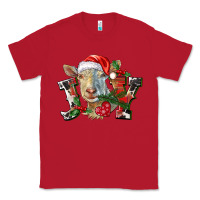 Red Joy Christmas Goat Classic Tee - LillyAllenDesigns