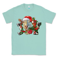 Seafoam Joy Christmas Goat Classic Tee - LillyAllenDesigns