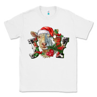 White Joy Christmas Goat Classic Tee - LillyAllenDesigns