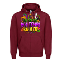 Burgundy laissez les bon temps rouler olivia Zipper Hoodie - OliviaCreatesArt