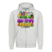 Dove Grey laissez les bon temps rouler olivia Zipper Hoodie - OliviaCreatesArt
