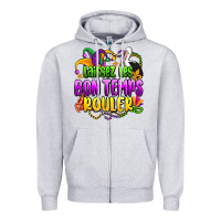 Heather Grey laissez les bon temps rouler olivia Zipper Hoodie - OliviaCreatesArt