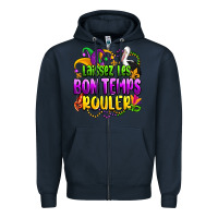 Navy laissez les bon temps rouler olivia Zipper Hoodie - OliviaCreatesArt