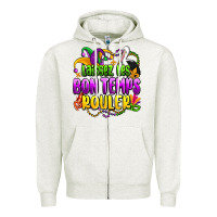 Oatmeal Heather laissez les bon temps rouler olivia Zipper Hoodie - OliviaCreatesArt