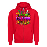 Red laissez les bon temps rouler olivia Zipper Hoodie - OliviaCreatesArt