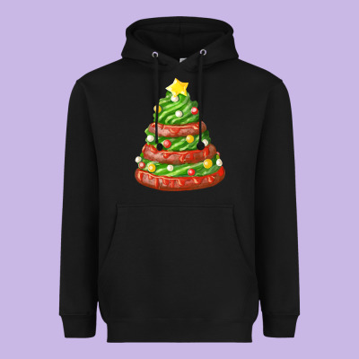 Green Chocolate Christmas Cookie Cake Heavyweight Hoodie Designed By Fadigitalartstudio