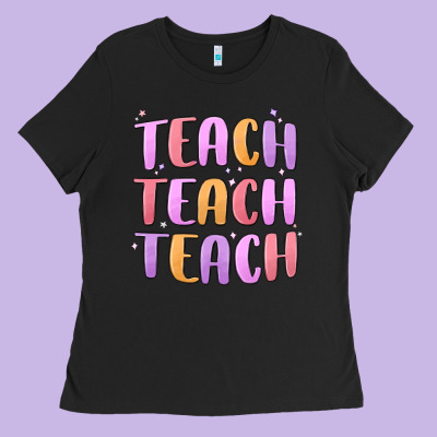 Teach Teach Varsity Ladies Tee Designed By Maliassmallbusiness