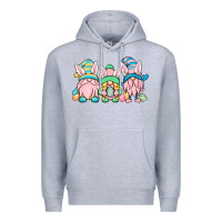 Heather Grey Easter gnomes Premium Hoodie - OliviaCreatesArt