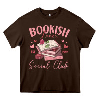 Chocolate Brown bookish lover social club Heavy Core Tee - MaliasSmallBusiness