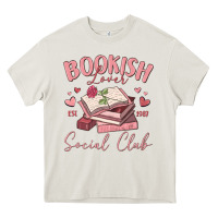 Cream bookish lover social club Heavy Core Tee - MaliasSmallBusiness