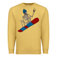 Antique Gold skeleton snowboard Premium Sweatshirt - FaDigitalArtStudio