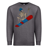 Charcoal Heather skeleton snowboard Premium Sweatshirt - FaDigitalArtStudio