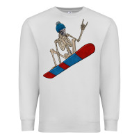 Dove Grey skeleton snowboard Premium Sweatshirt - FaDigitalArtStudio