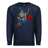 Navy skeleton snowboard Premium Sweatshirt - FaDigitalArtStudio