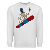 Oatmeal Heather skeleton snowboard Premium Sweatshirt - FaDigitalArtStudio
