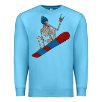 Ocean Blue skeleton snowboard Premium Sweatshirt - FaDigitalArtStudio