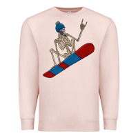 Pale Pink skeleton snowboard Premium Sweatshirt - FaDigitalArtStudio