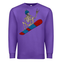 Purple skeleton snowboard Premium Sweatshirt - FaDigitalArtStudio