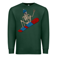 Sports Green skeleton snowboard Premium Sweatshirt - FaDigitalArtStudio