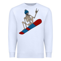 White skeleton snowboard Premium Sweatshirt - FaDigitalArtStudio