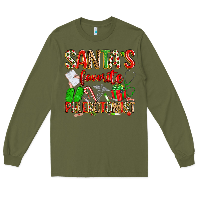 Santa's Favorite Phlebotomist Long Sleeve Tee by texasbilliewilder | Teevron