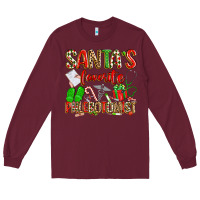 Burgundy Santa's Favorite Phlebotomist Long Sleeve Tee - texasbilliewilder