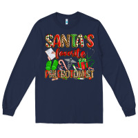 Navy Santa's Favorite Phlebotomist Long Sleeve Tee - texasbilliewilder