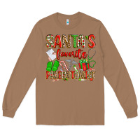Toasted Coconut Santa's Favorite Phlebotomist Long Sleeve Tee - texasbilliewilder