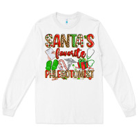 White Santa's Favorite Phlebotomist Long Sleeve Tee - texasbilliewilder