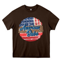 Chocolate Brown leopard merica Heavy Core Tee - MaliasSmallBusiness