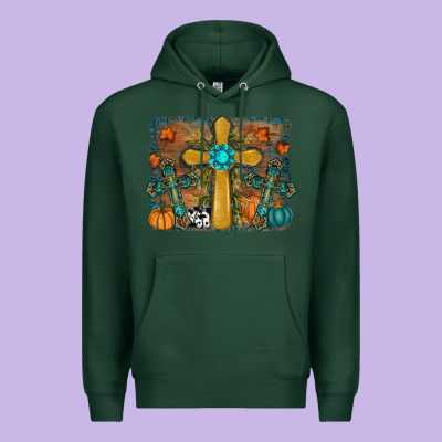 Fall Gemstone Cross Premium Hoodie Designed By Ranaportraitstore