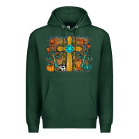 Sports Green Fall Gemstone Cross Premium Hoodie - RanaPortraitStore