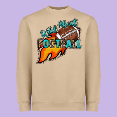 Wild About Football Heavyweight Sweatshirt Designed By Howdyjamesfarm