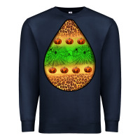 Navy halloween pumpkin teardrop Premium Sweatshirt - BundleAndBundleShop