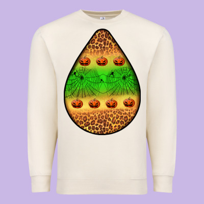 Halloween Pumpkin Teardrop Premium Sweatshirt Designed By Bundleandbundleshop