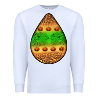 White halloween pumpkin teardrop Premium Sweatshirt - BundleAndBundleShop
