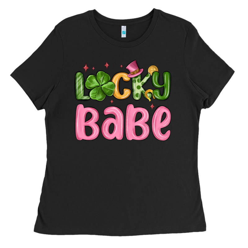 Lucky Babe St Patrick S Day Ladies Tee by MaliasSmallBusiness | Teevron
