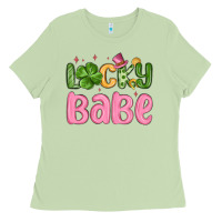 Matcha lucky babe st patrick s day Ladies Tee - MaliasSmallBusiness