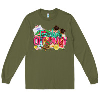 Army Green teacher off duty Long Sleeve Tee - NancyCooperArtShop