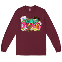 Burgundy teacher off duty Long Sleeve Tee - NancyCooperArtShop
