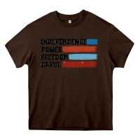 Chocolate Brown indepence power freedom brave Heavy Core Tee - MaliasSmallBusiness