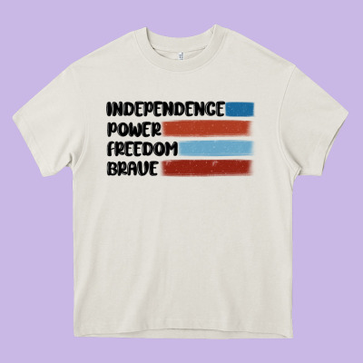 Indepence Power Freedom Brave Heavy Core Tee Designed By Maliassmallbusiness