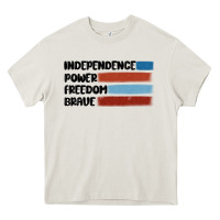 Cream indepence power freedom brave Heavy Core Tee - MaliasSmallBusiness
