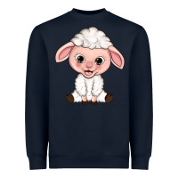 Navy Cartoon Lamb Heavyweight Sweatshirt - HowdyJamesFarm