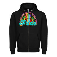 Black pride rainbow Zipper Hoodie - OliviaCreatesArt