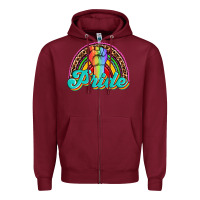 Burgundy pride rainbow Zipper Hoodie - OliviaCreatesArt