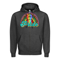 Charcoal Heather pride rainbow Zipper Hoodie - OliviaCreatesArt
